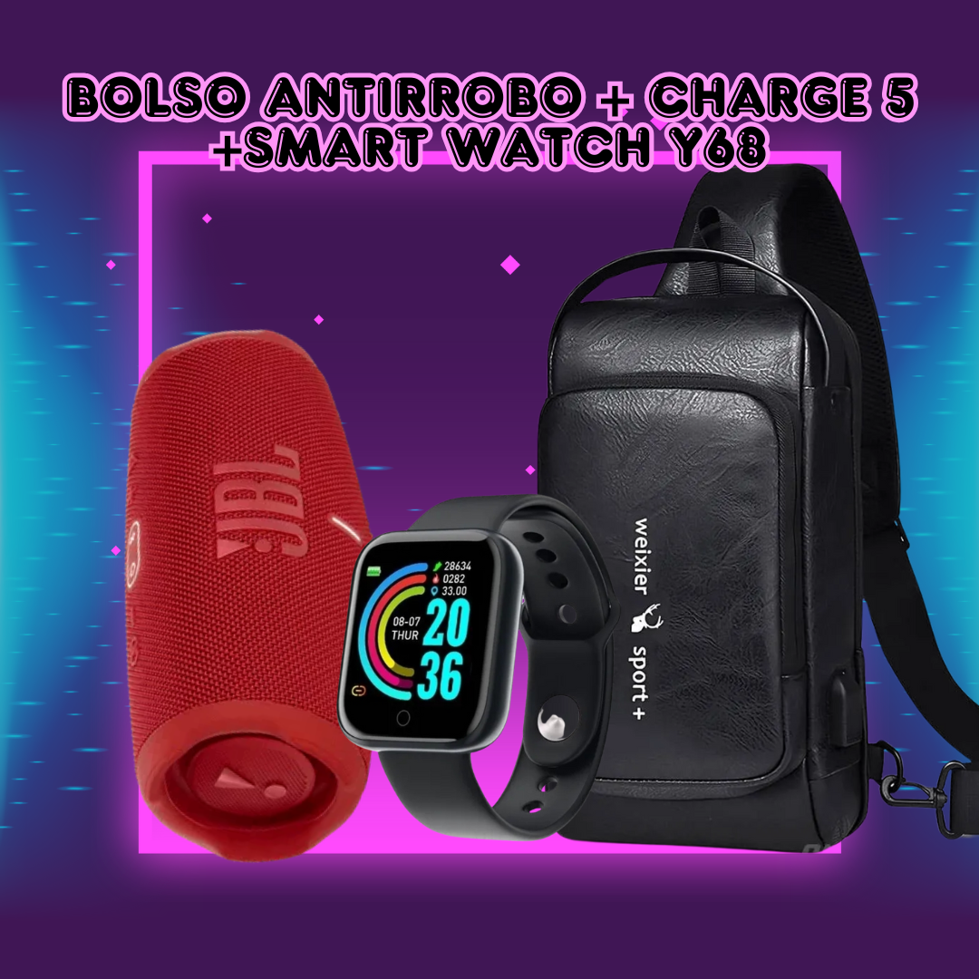 BOLSO ANTIRROBO+RELOJ Y68+ CHARGE 5 ARGYSHOP ARGYSHOP Libros.
